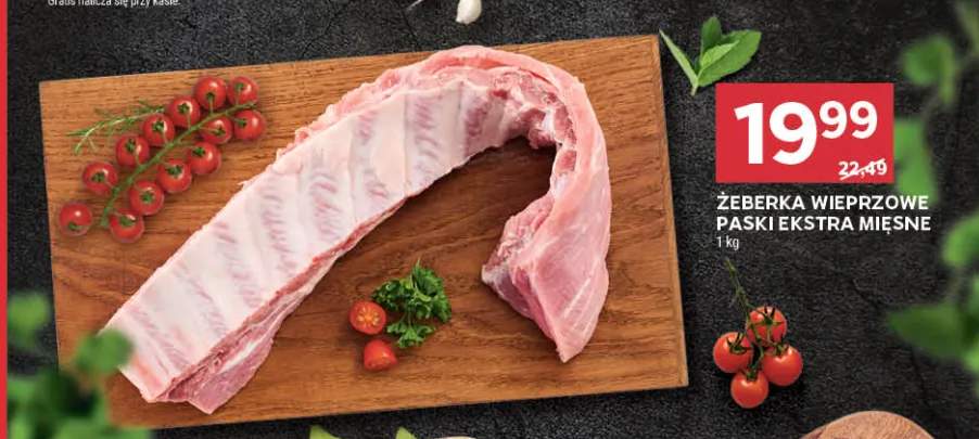 Żeberka wieprzowe paski ekstra mięsne