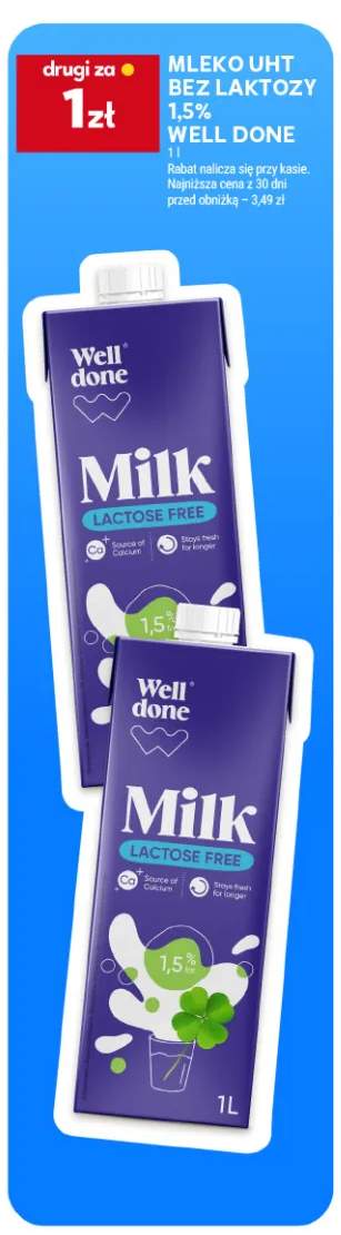 Mleko UHT bez laktozy Well Done 1,5%