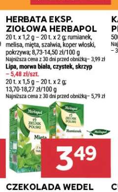 Herbata ekspresowa ziołowa rumianek Herbapol +9 wariantów