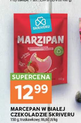 Marcepan w białej czekoladzie Skriveru truskawkowy