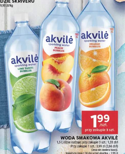 Woda smakowa Akvilė Lime Tahiti Bubbles +2 warianty