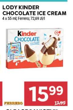 Lody Kinder Chocolate Ice Cream 4-pak