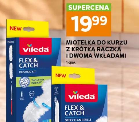Miotełka do kurzu z krótką rączką i dwoma wkładami Vileda