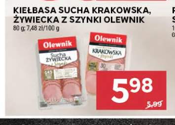 Kiełbasa sucha żywiecka z szynki Olewnik +1 wariant