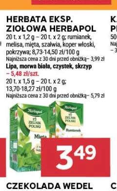 Herbata ekspresowa ziołowa Herbapol rumianek +9 wariantów