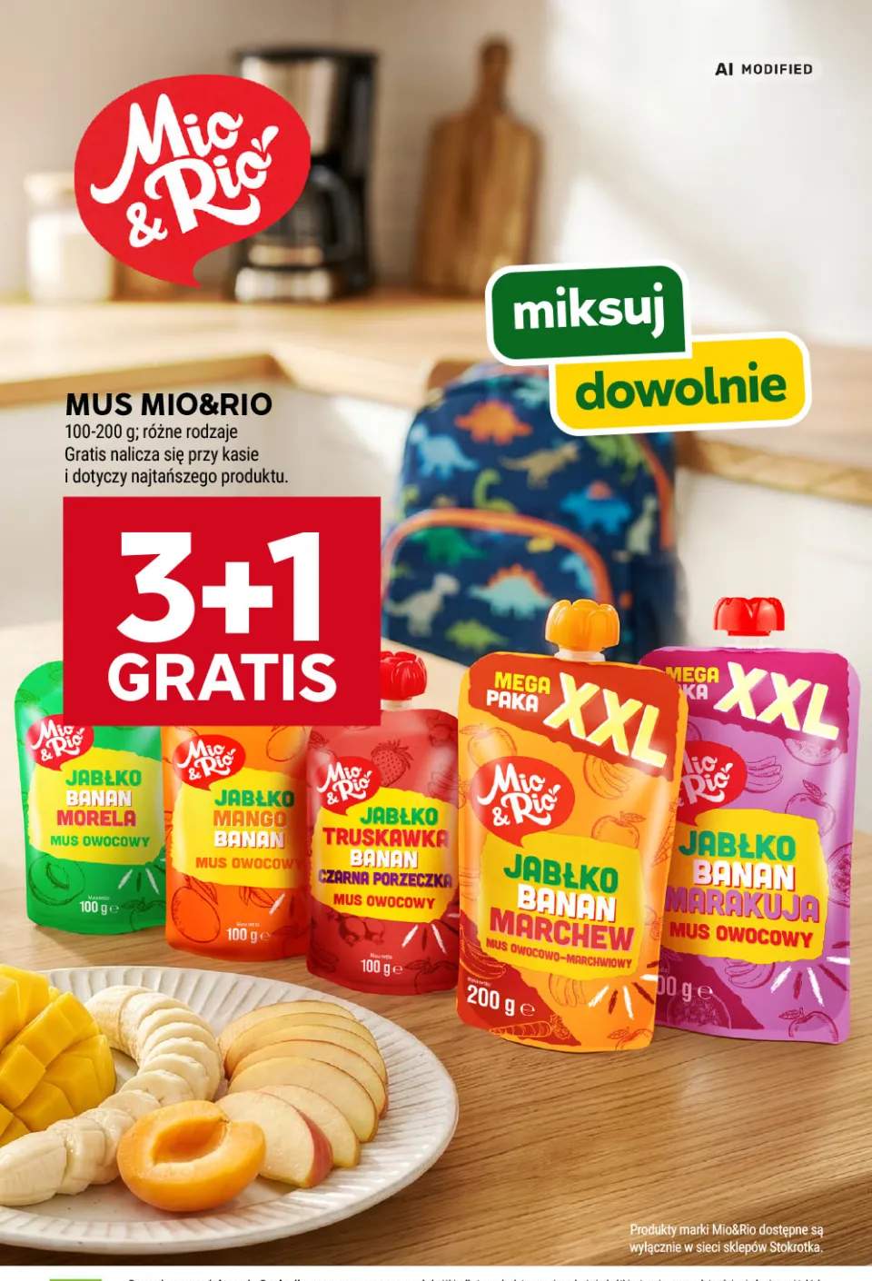 Mus owocowy jabłko mango banan Mio & Rio +4 warianty