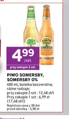 Piwo bezalkoholowe Somersby Apple +1 wariant