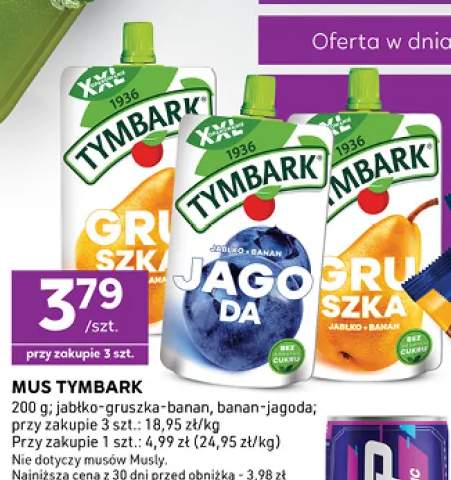Mus Tymbark banan-jagoda +1 wariant