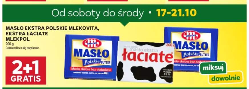 Masło ekstra polskie Mlekovita +1 wariant