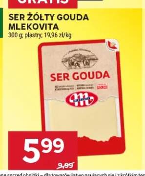 Ser żółty gouda w plastrach Mlekovita