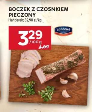 Boczek z czosnkiem pieczony Hańderek