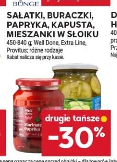 Sałatki, buraczki, papryka, kapusta, mieszanki w słoiku Well Done, Extra Line, Provitus
