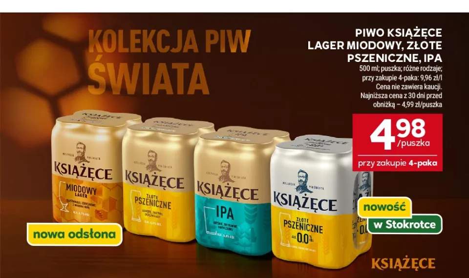 Piwo Książęce Lager Miodowy +3 warianty