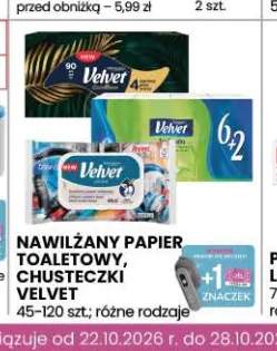 Nawilżany papier toaletowy Velvet +1 wariant