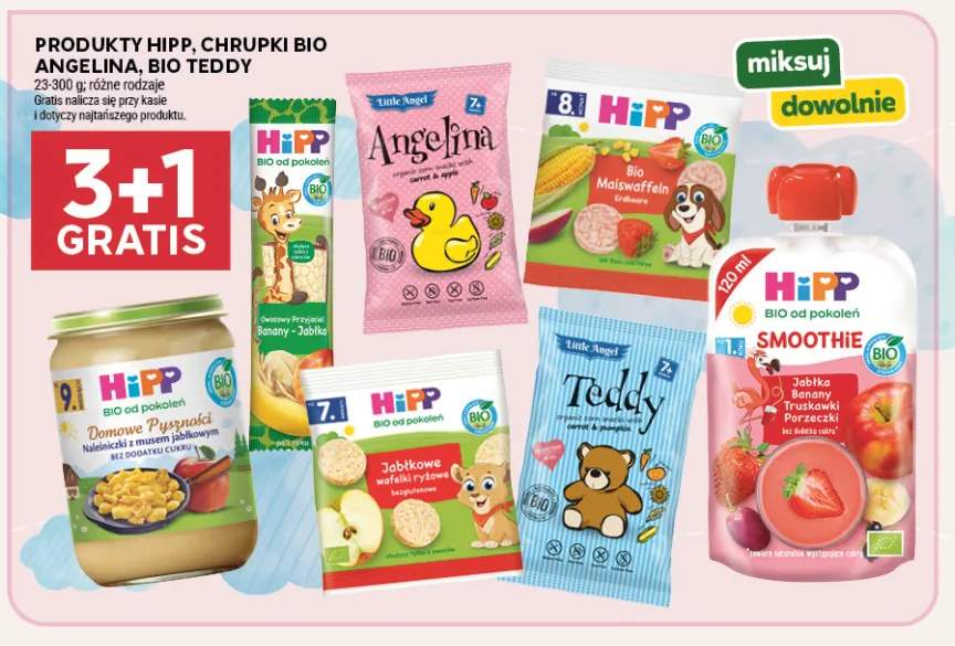 Produkty HiPP, chrupki Bio Angelina, Bio Teddy