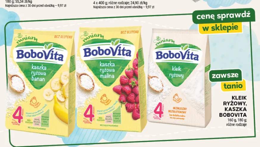 Kaszka ryżowa banan BoboVita +2 warianty