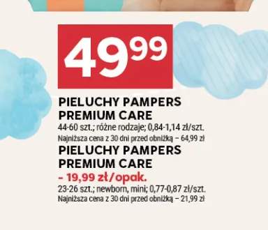 Pieluchy Pampers Premium Care newborn +1 wariant