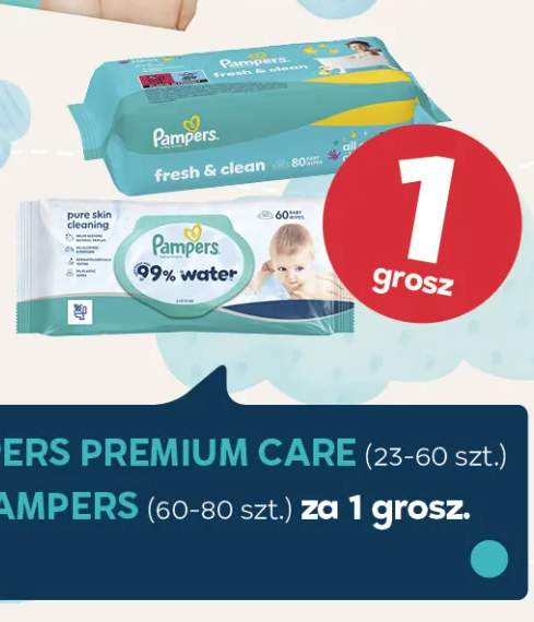 Chusteczki Pampers 99% water +1 wariant