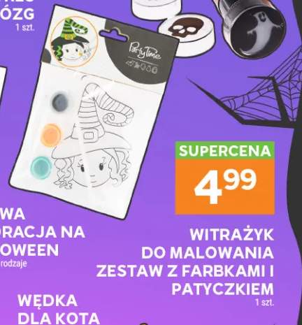 Witrażyk do malowania zestaw z farbkami i patyczkiem Party Time
