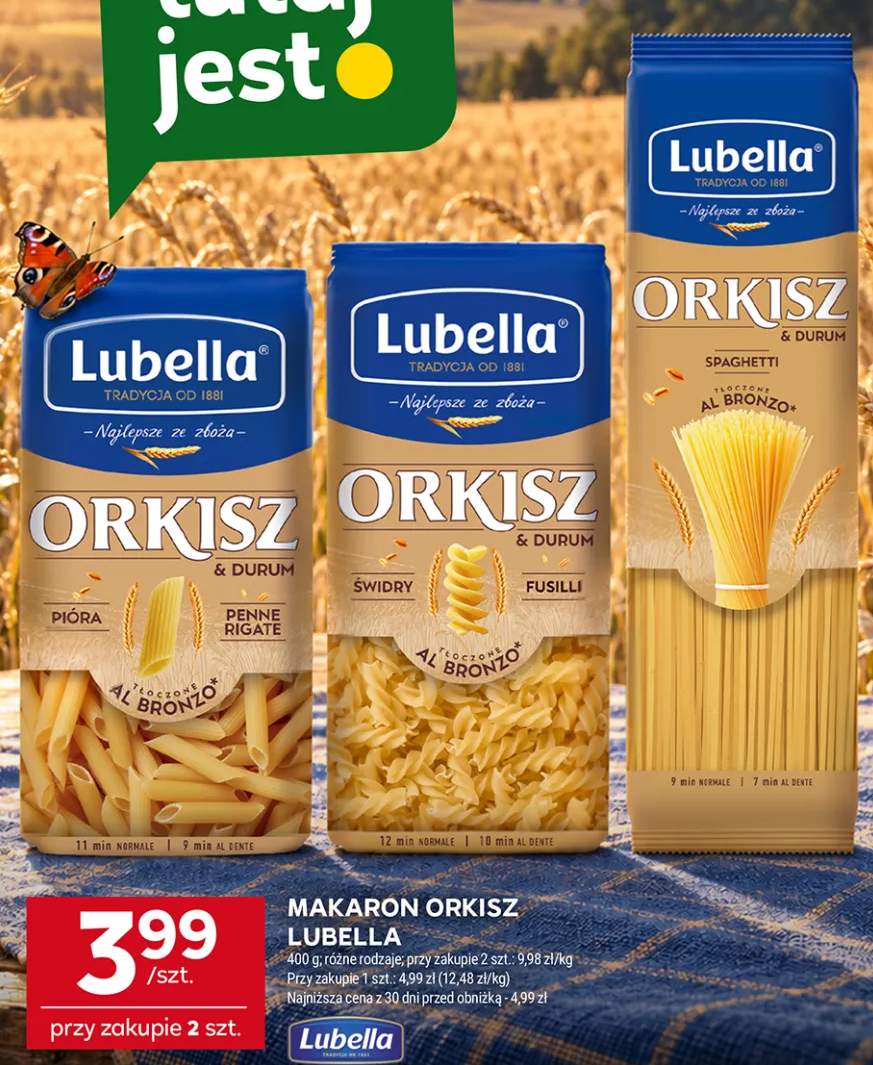 Makaron orkisz pióra Lubella +2 warianty
