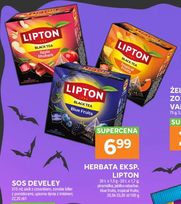Herbata czarna ekspresowa Lipton Apple Rhubarb jabłko-rabarbar piramidki +1 wariant