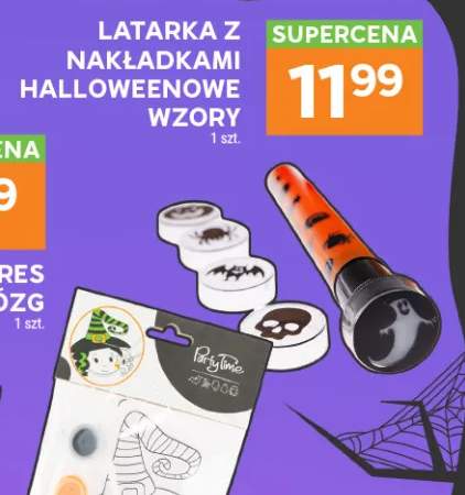 Latarka z nakładkami halloweenowe wzory