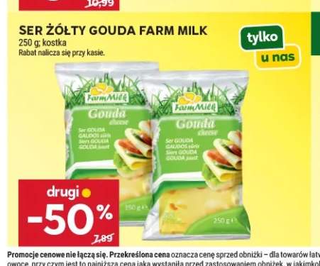 Ser żółty gouda w kostce Farm Milk