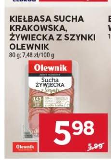 Kiełbasa sucha krakowska z szynki Olewnik +1 wariant