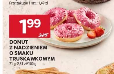 Donut z nadzieniem o smaku truskawkowym