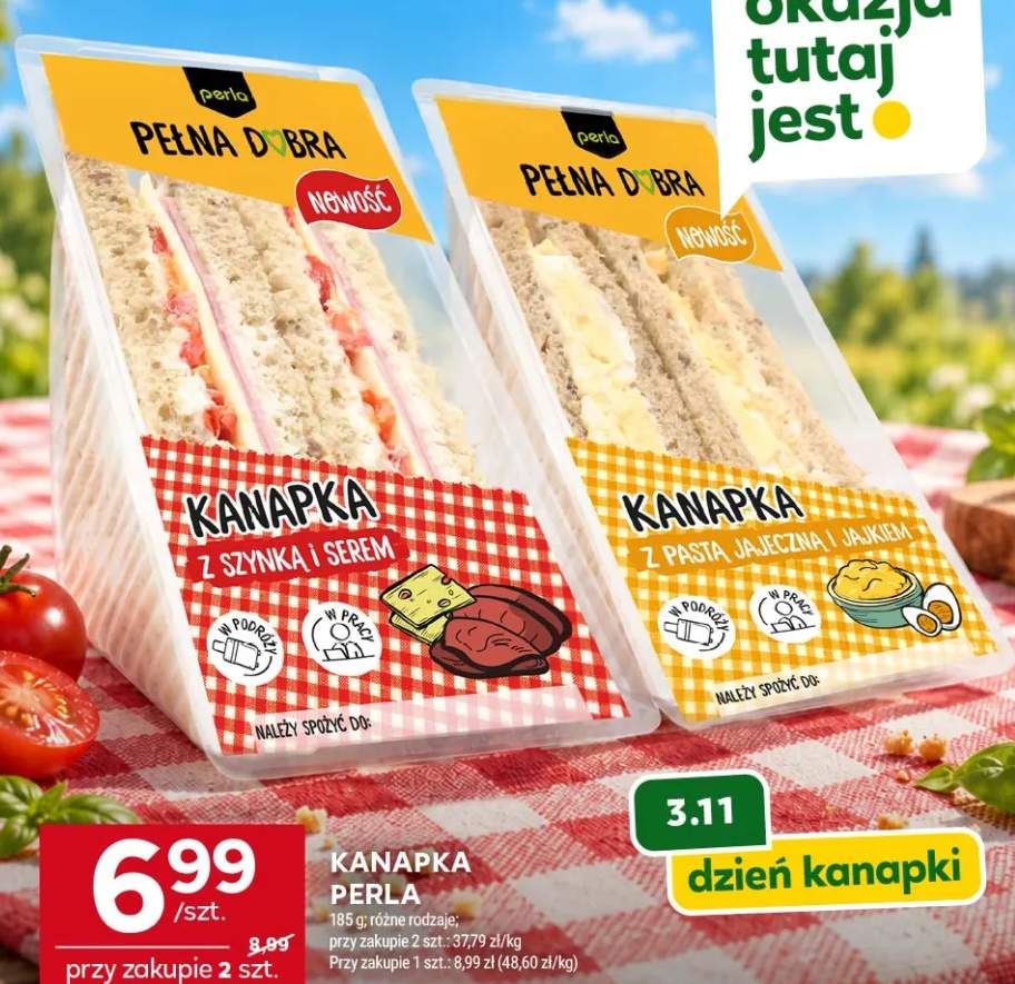 Kanapka z szynką i serem Perla +1 wariant