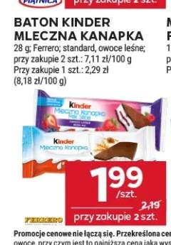 Baton Kinder Mleczna Kanapka owoce leśne +1 wariant