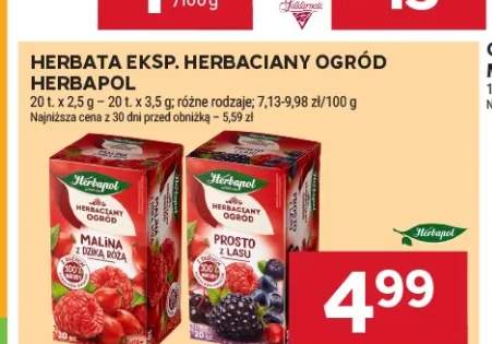 Herbata ekspresowa Herbaciany Ogród Malina z dziką różą Herbapol +1 wariant