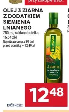 Olej lniany 3 ziarna z dodatkiem siemienia lnianego Kujawski