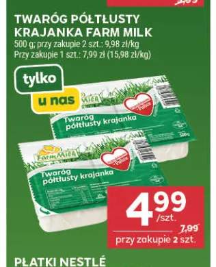 Twaróg półtłusty Krajanka Farm Milk