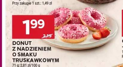 Donut z nadzieniem o smaku truskawkowym