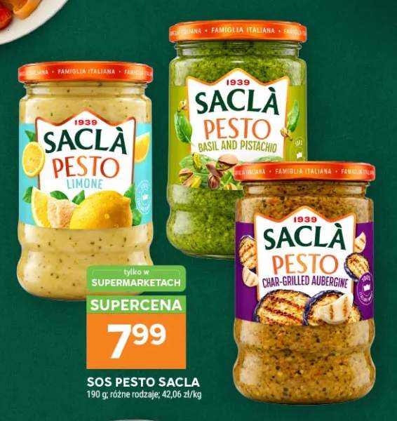 Sos pesto Limone Saclà +2 warianty