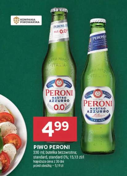 Piwo bezalkoholowe Peroni standard +1 wariant