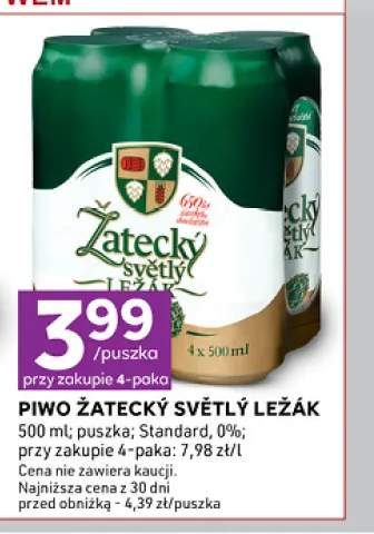 Piwo Žatecký Světlý Ležák Standard 4-pak +1 wariant