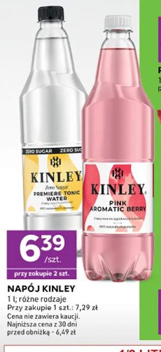 Napój Kinley Zero Sugar Premiere Tonic Water +1 wariant